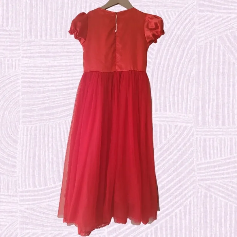 Girls Red Dress with Faux Pearls - NWOT